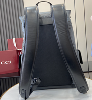 Gucci GG Black Monogram Backpack – Double G Logo & Leather Trim