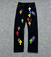 Chrome Hearts Multicolor Cross Patch Denim