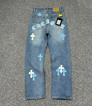 Chrome Hearts Black & Blue Cross Patch Denim