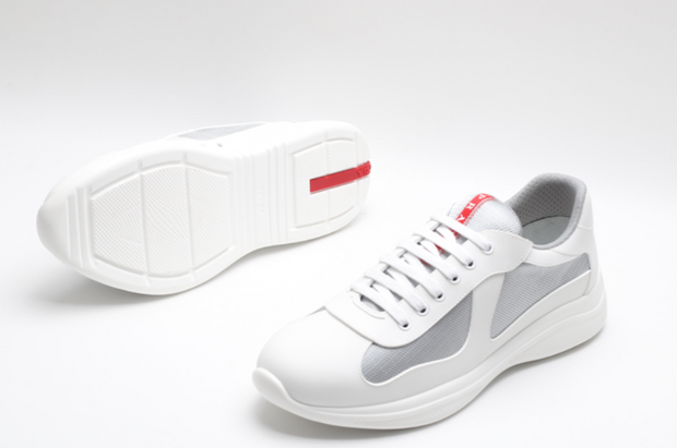 Prada Mesh & Patent Leather Sneaker – Luxury Low-Top Trainer
