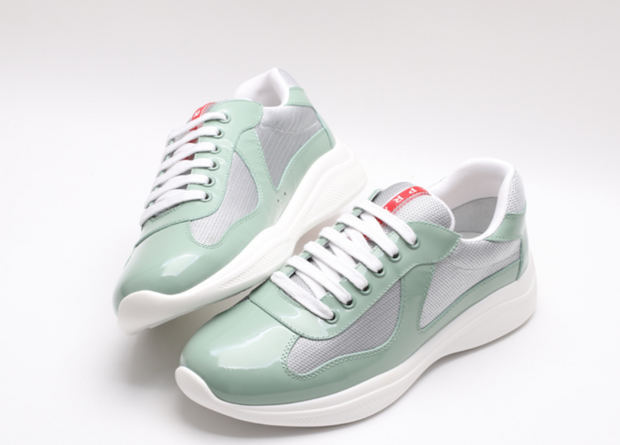 Prada Mesh & Patent Leather Sneaker – Luxury Low-Top Trainer