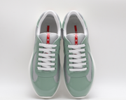 Prada Mesh & Patent Leather Sneaker – Luxury Low-Top Trainer