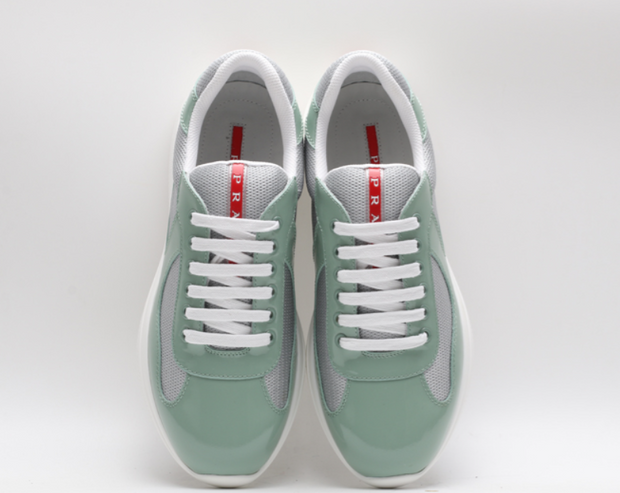 Prada Mesh & Patent Leather Sneaker – Luxury Low-Top Trainer
