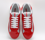 Prada Mesh & Patent Leather Sneaker – Luxury Low-Top Trainer