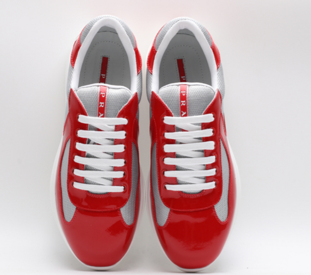 Prada Mesh & Patent Leather Sneaker – Luxury Low-Top Trainer