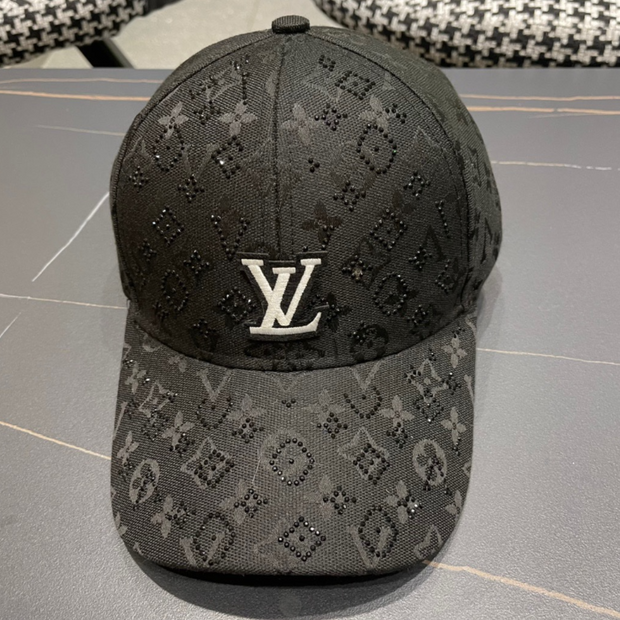Louis Vuitton Monogram Rhinestone Baseball Cap – Black