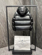 Prada Re-Nylon Glossy Black Puffer Jacket