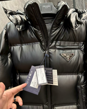 Prada Re-Nylon Glossy Black Puffer Jacket