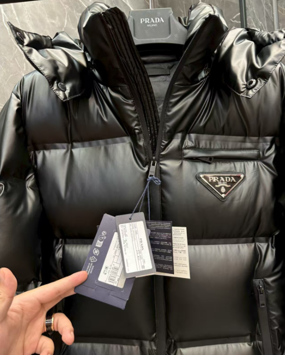 Prada Re-Nylon Glossy Black Puffer Jacket