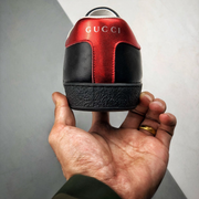 Gucci Ace Leather Sneakers with Web Elastic Band – Black