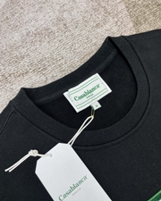 Casablanca Tennis Court Logo Black Sweatshirt