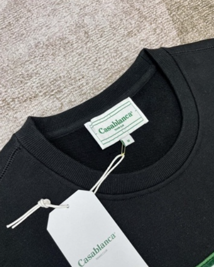 Casablanca Tennis Court Logo Black Sweatshirt