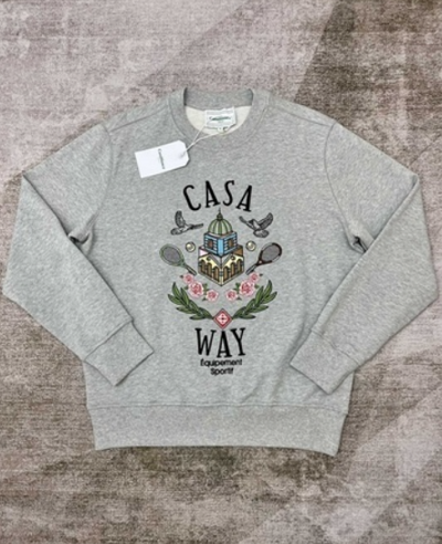 Casablanca Casa Way Grey Embroidered Sweatshirt