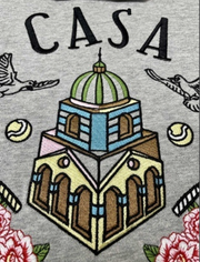 Casablanca Casa Way Grey Embroidered Sweatshirt