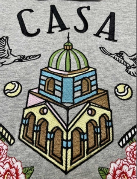 Casablanca Casa Way Grey Embroidered Sweatshirt