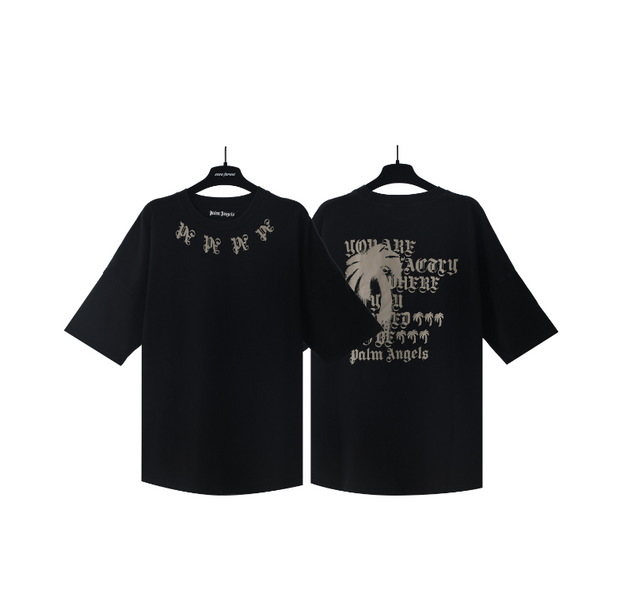 Palm Angels Gothic Logo Black Oversized T-Shirt