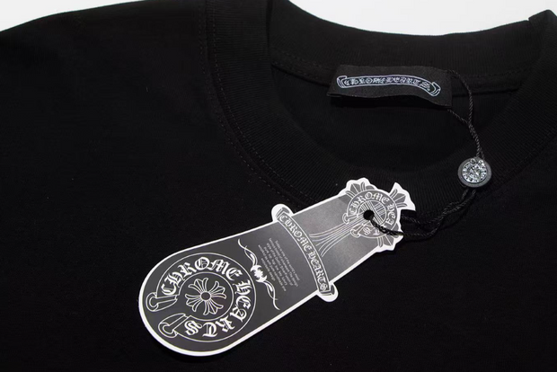 Chrome Hearts Horseshoe Tee – Black/White with Rhinestone Detailing